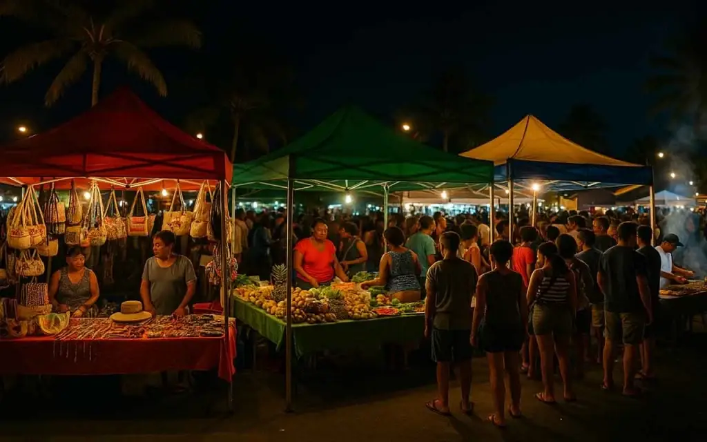 marché nocturne a Sainte Anne